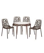 LeisureMod Brown 5-Piece Aluminum Outdoor Dining Set with Tempered Glass... - €1.018,46 EUR