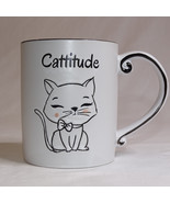 Large Coffee Mug Cattitude By Spectrum Cat Mug White And Black Tea Cup C... - $206.72 MXN