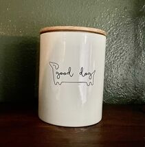 Good Dog Treat Jar, Ceramic and Wood Pet \Canister 4.7 Liters 4.88&quot;L x 4... - $30.56 CAD