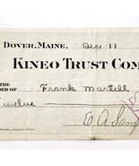 1915 Kineo Trust Company Bank Check E.A. Sampson Dover Maine Signed 7061... - $371.88 MXN