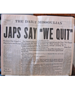 2 Missoulian Newspapers &quot;Japs Say We Quit&quot; Reprint of the Past June 20, ... - $7.83