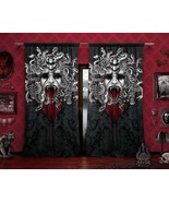Goth Medusa Curtains, White Snakes, Gothic Home Decor, Window Drapes, Sh... - £129.00 GBP
