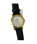 Bulova 97L159 Gold Tone White Dial Black Leather Strap Women&#39;s Watch - R... - $1,934.44 MXN