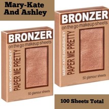 2-Mary-Kate and Ashley Bronzer Paper Makeup Sheets Shimmering Sealed Natural  - £5.10 GBP