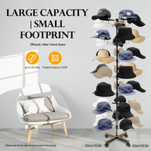 7-Tier Metal Hat Cap Display Stand Hanger Rack Rotating Adjustable 35 Ha... - $115.99