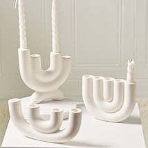 Candlestick Holder Ceramic Ornament Home Decoration Candle Holder Nordic... - £15.97 GBP+