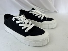 Maj Love Womens  Fran Platform Sneaker Size 10 Black with white Sole - £13.76 GBP