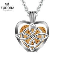 18mm Lava Necklace Pendant Heart Volcanic Stone Celtics Knot Cage Necklace Women - £19.13 GBP