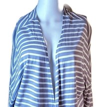 Aeropostale Gray and White Striped Lightweight Open Front Cardigan S/P NEW - £19.13 GBP