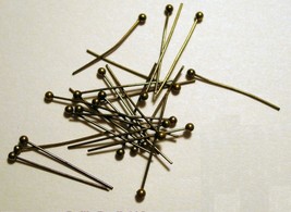 Ball head pins, ant bronze plated jewelry dangle head pins 3/4 inch long FPS058 - £1.51 GBP