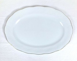 Formalities by Baum Bros Gold Band 13-1/4&quot; x 9-1/4&quot; White Oval Serving Platter  - £10.15 GBP