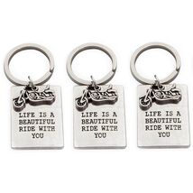 Three (3) of Life is a Beautiful Ride with You Motorcycle Keychain - $10.77