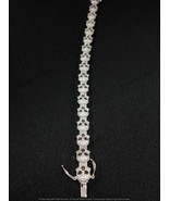 8.20 CT Coupe Ronde Imitation Diamant Crâne Bracelet 14K Plaqué or Blanc... - £179.30 GBP