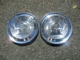 Lot of 2 factory 1961 Dodge Polara 14 inch spinner hubcaps wheel covers - £51.04 GBP