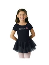 Leo&#39;s 15-126 Girls&#39; Size Medium (8-10) Black Dance Skirted Leotard - £18.04 GBP