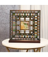 Frank Lloyd Wright Martin House Pier Laylight Stained Glass Wall Desktop... - £68.42 GBP