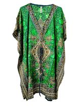 Women Polyester Short Green Kaftan Hippy-Boho-Maxi-One-Women Night DressFreeship - £13.47 GBP