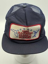 Vtg 1985 OLD-TIMERS Baseball Weekend Tinker Field Fl Blue Snapback Hat, B Feller - £18.24 GBP
