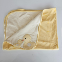 Carters 2 Duck Mom Momma or Dad Daddy Baby Yellow Cotton Blanket Vintage - £61.94 GBP