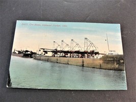 8405-Ore Boat being Unloaded -Conneaut Harbor, Ohio -Unposted 1900s Postcard. - £7.15 GBP