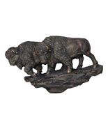 Faux Bronze Native American Brown Bison Buffalo Herd Wall Sculpture Reli... - €167,30 EUR