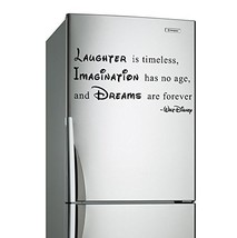 (24'' x 13'') Vinyl Wall Decal Quote Laughter is Timeless, Imagination has no Ag - $19.37