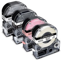 Compatible Label Tape Replacement For Epson Lk-4Wbn Lk-4Rbl Lk-4Sbm Lk-4... - $34.19