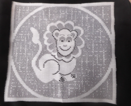 Lace/Doiley Smiling Lion Wall Decoration Single Piece Material Ready To Hoop - £3.93 GBP