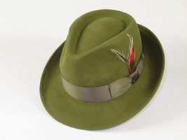 Men BENTLY HEADWEAR Hat Australian Wool Pinch Front Fedora Lite HU424 Olive image 7