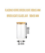 Flacon en verre avec couvercle en bambou 100X55 mm 200 ML 6,75 FL OZ - G... - $111.72 MXN