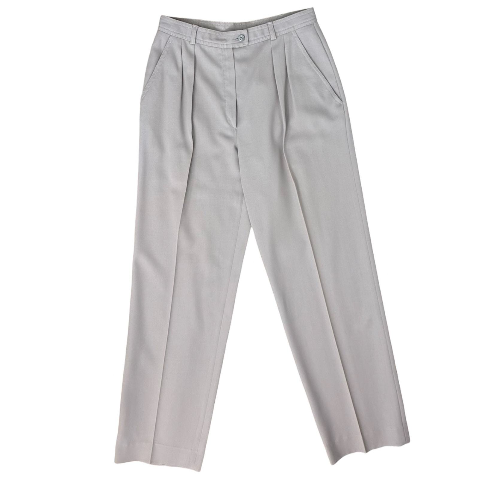 Vintage 70s Light Gray Le Painty High Waisted Tapered Pleated Pants size 24 - $25.30