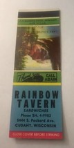Vintage Matchbook Cover Matchcover Bar Rainbow Tavern Cudahy WI Lake Louise Pic - £2.57 GBP