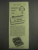 1953 Remington Noiseless Typewriter Ad - Operation quiet with Remington  - $18.49