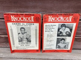 Pair 2 Vintage The KNOCKOUT Boxing Magazines Fite Program Feb &amp; March 1946 - £23.42 GBP