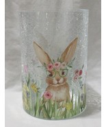 Yankee Candle Clear Crackle Large Jar Holder J/H Spring BUNNY WITH GLASSES - $116.60 CAD