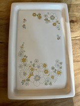 Corning Ware Floral Bouquet White Bake Broil Tray Vintage Retired MCM P-35-B - £35.50 GBP