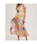 Pastel Quilt Printed Button Down Maxi Dress - $66.34 CAD