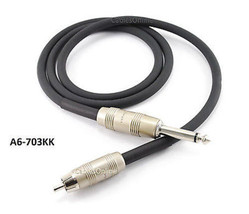 3ft Kirlin 1/4&quot; Mono Plug to Single RCA Plug 20AWG Noise Free Audio Cable - £14.26 GBP