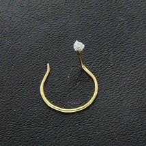 14K Jaune Plaqué Or Imitation Diamant Nez Solitaire Clou Bague Piercing ... - $17.24