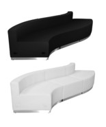 Black White Leather* 3 Pc Concave Convex Reception Sectional Office Rest... - $2,635.04 CAD