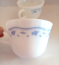 Corning Morning Blue Coffee Tea Cups Mugs Set 2 Vintage - £8.16 GBP