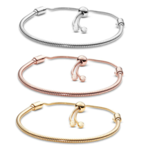 Pandora Snake Chain Charm Bracelet, 925 Sterling Silver Bracelet,Gift For Her - £15.81 GBP