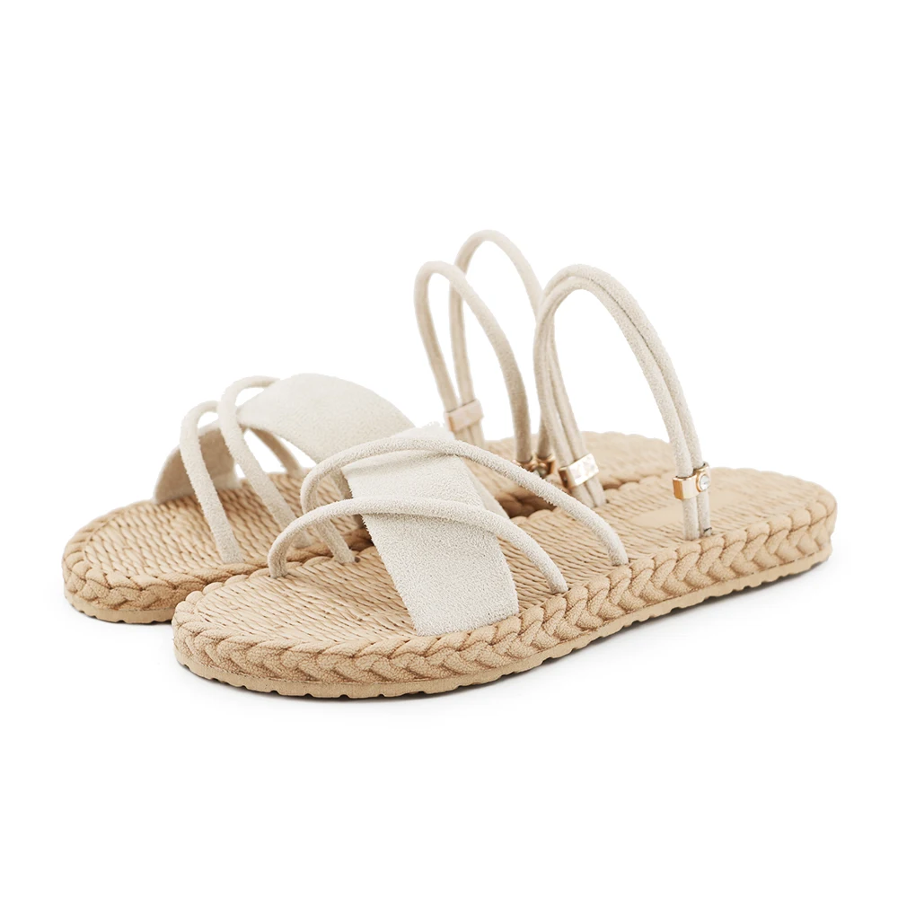 Summer Women&#39;s Sandals Beach Shoes Slippers For Ladies Bohemia Gladiator Solid F - £93.94 GBP