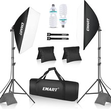 Emart Softbox Lighting Kit With Sandbag, 20&quot;X28&quot; Soft Box Lights, Podcast - $74.99