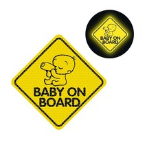 Baby on board reflective sticker for car window night safety driving warning sign decal thumb200