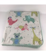Baby Nursery Bedding Quilt Playful Animals Giraffe Elephant Blanket Vintage - $169.18 CAD