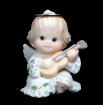 1986 Enesco Ruth Morehead Holly Babes Angel w/ Guitar Figurine - $14.50