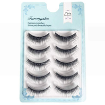 Furongshu 5 Pairs Natural Falses Eyelashes Handmade Reusable Fake Lashes - £6.32 GBP