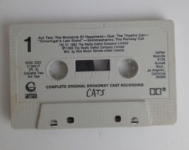 Cats: Act 2  Broadway Cast Cassette Tape Only 1983 - £1.51 GBP