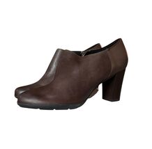 Geox Taupe Leather Annya Block Heel Pump Booties in Taupe Women’s Size 9... - $35.41